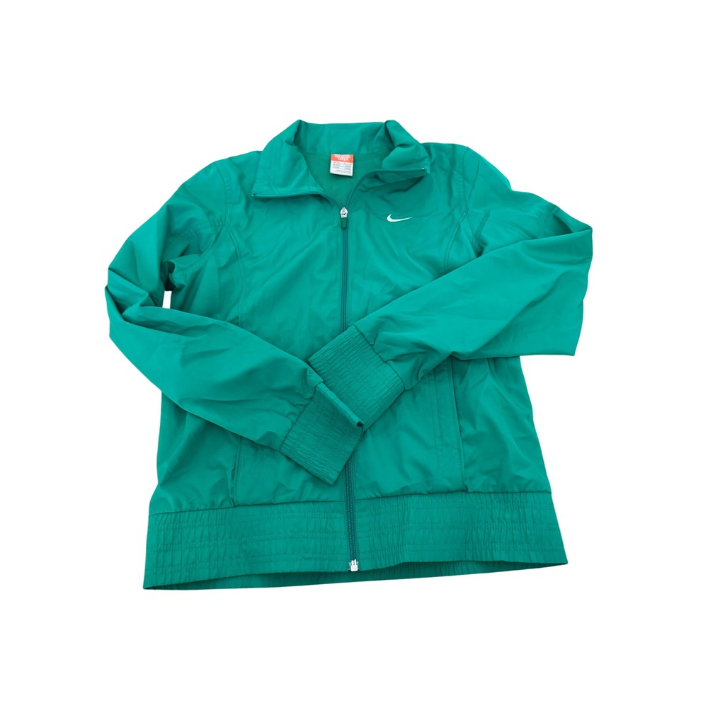Nike Athletic Dept Green Mesh Lined Windbreaker Jacket Women's M Y2K Full Zip